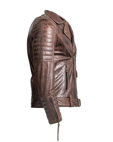 Decrum Hooded Leather Jacket Men - Bomber Leather Jackets For Men With Removable Hood