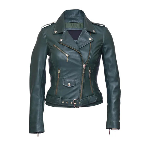 Women's Leather Jacket - Genuine Lambskin Leather Jacket -Biker Jacket - Motorcycle Jacket - Handmade Fit Jacket- Multi-Color Unique Jacket